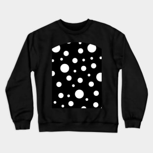 White on Black Polka Dot Pattern Crewneck Sweatshirt